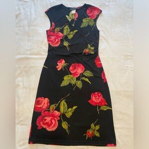SALE! $10 Connected Apparel size 10 black and red sleeveless floral dress